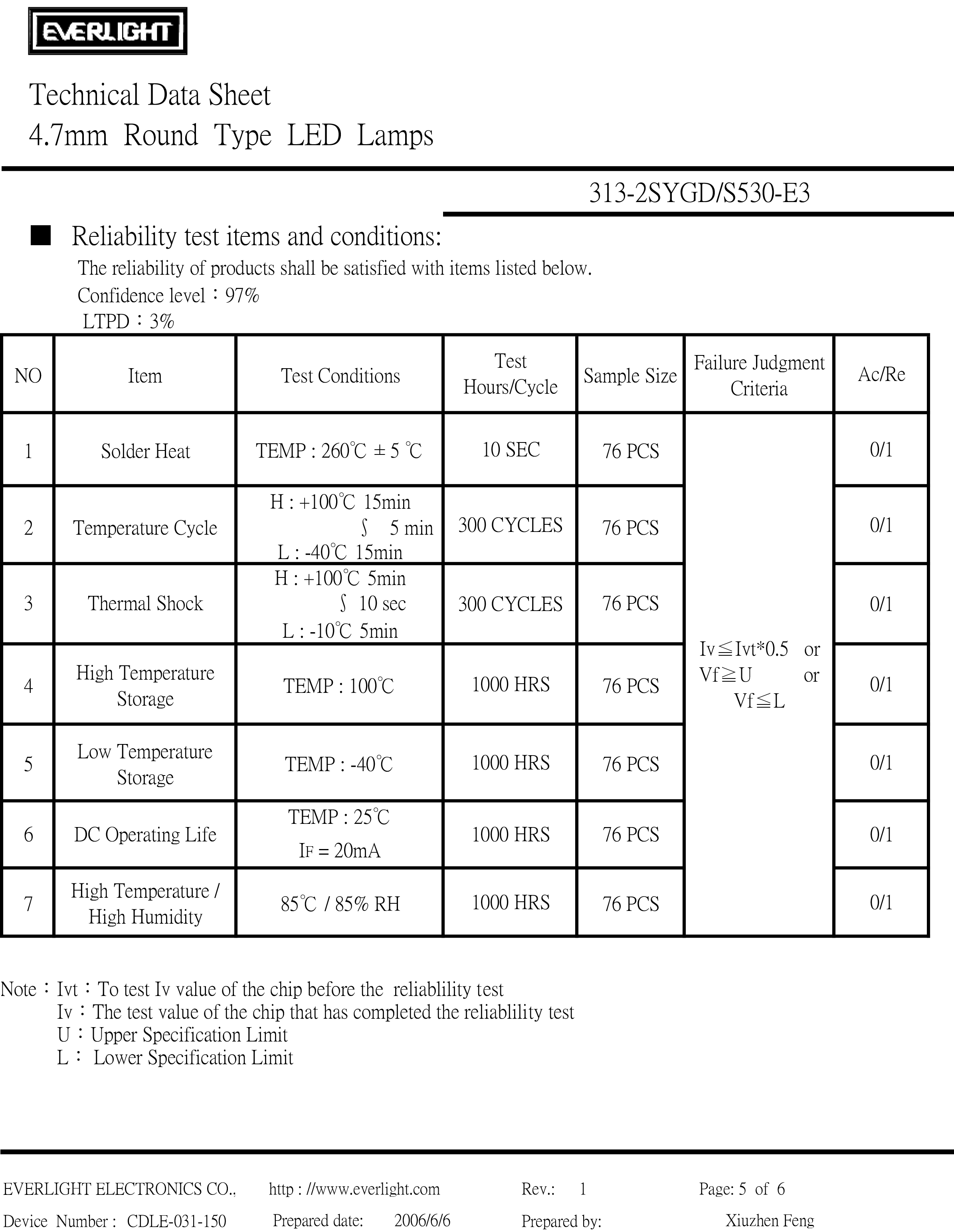 亿光直插5mm发光二级管313-2SYGD-S530-E3规格书PDF