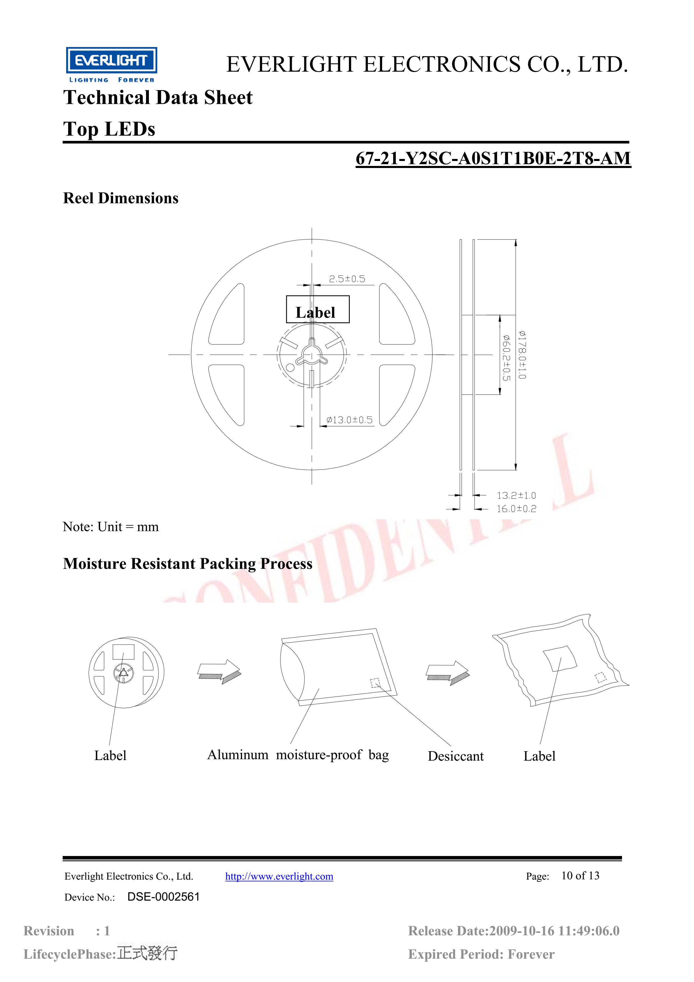 亿光贴片3528汽车专用灯珠67-21-Y2SC-A0S1T1B0E-2T8-AM参数及规格书(PDF 数据表)