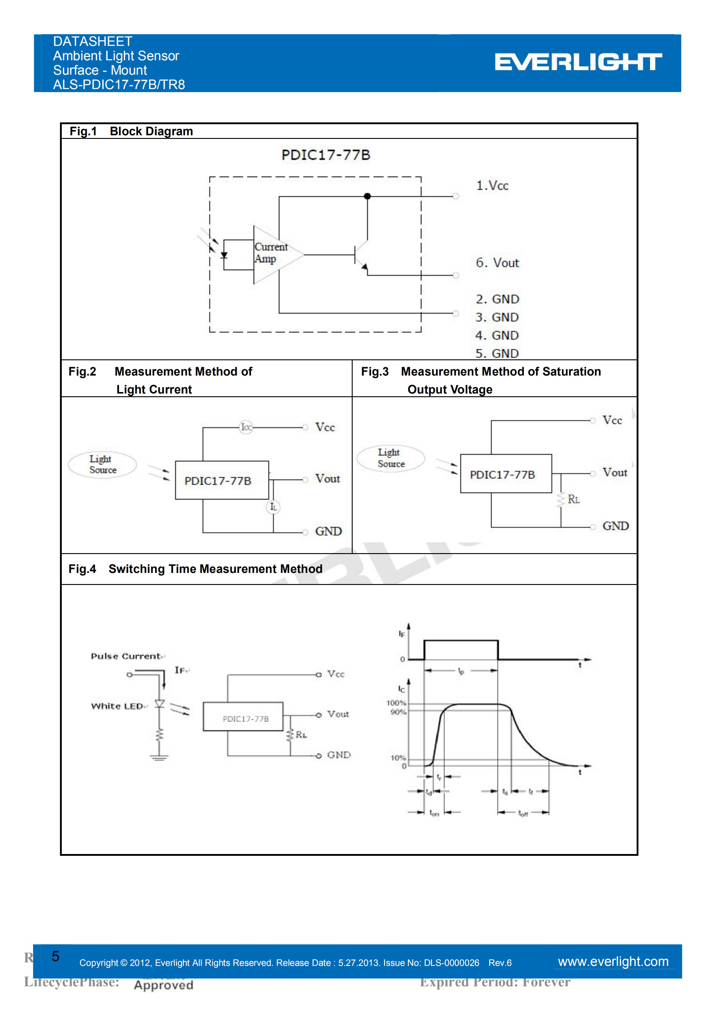 亿光贴片0805环境光传感器ALS-PDIC17-77B/TR8规格书（数据表PDF）