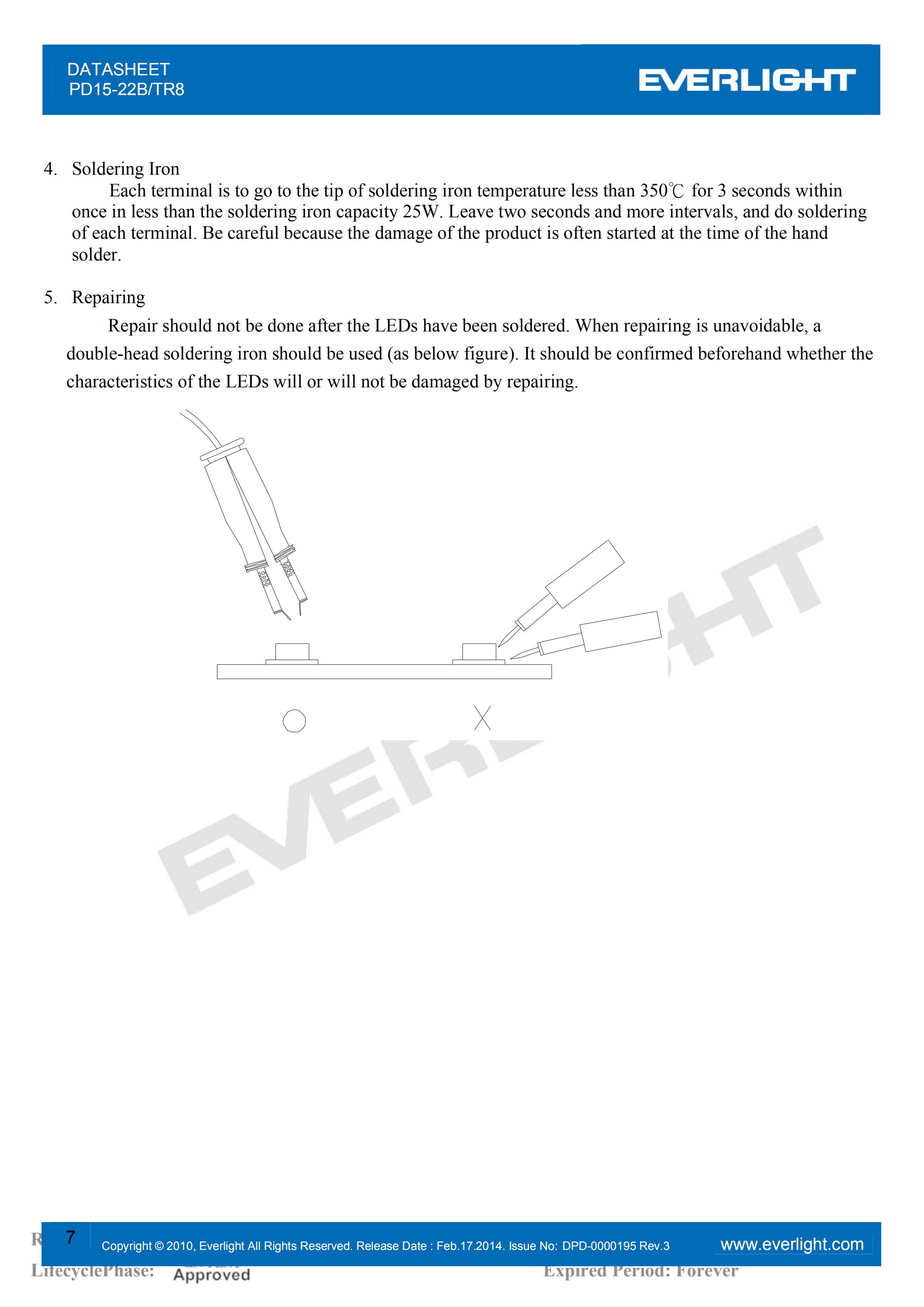 亿光贴片二极管红外接收管PD15-22B/TR8规格书PDF（数据表）
