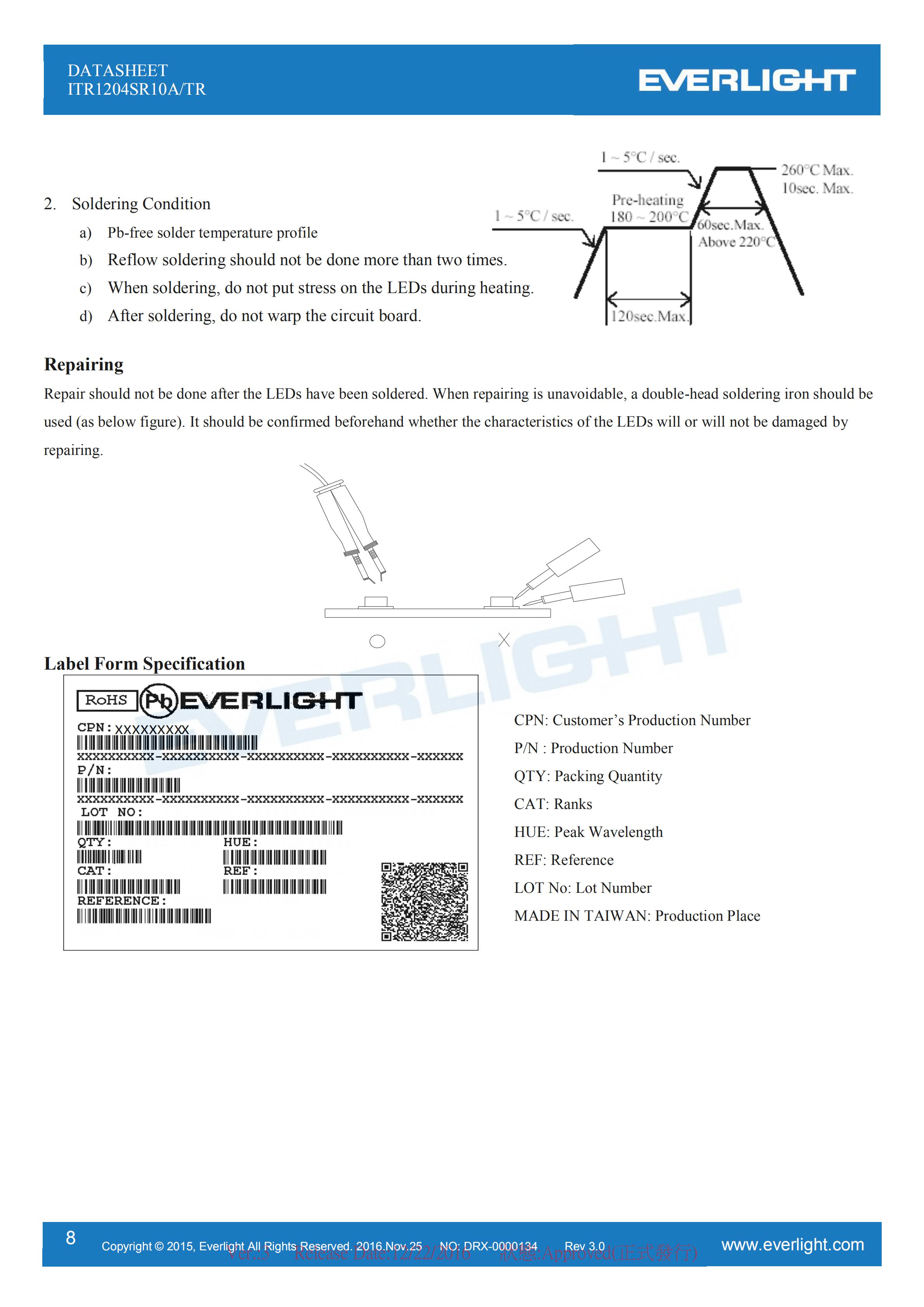 亿光反射式贴片光电开关ITR1204SR10A/TR参数及规格书(PDF 数据表)