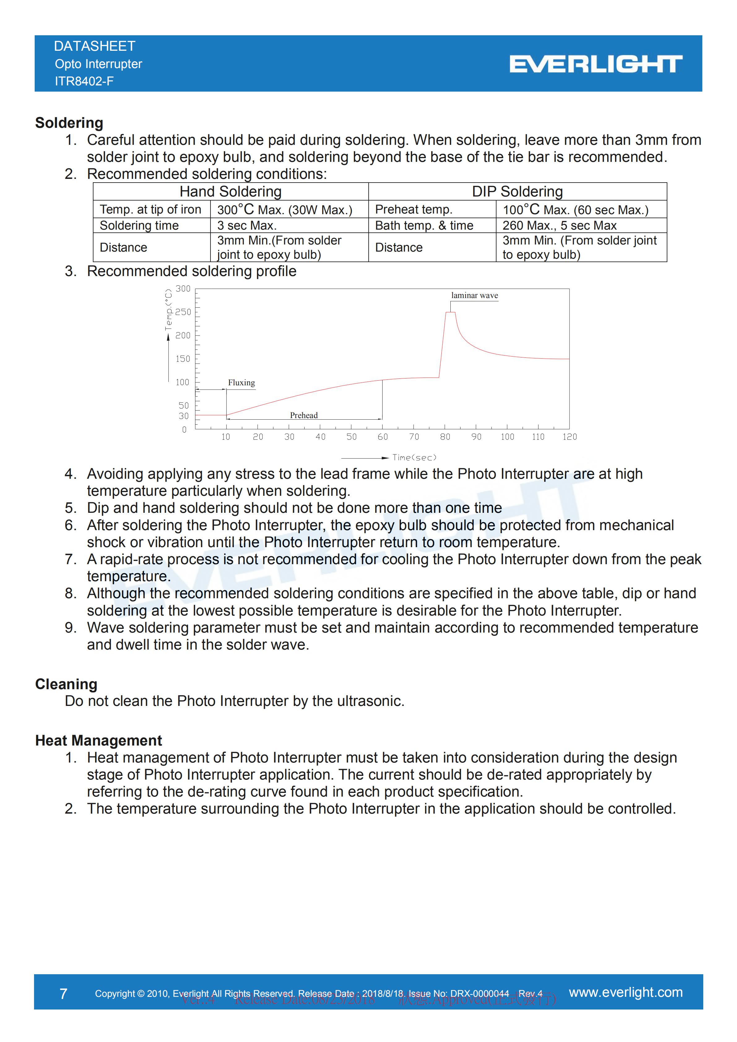 亿光对射式光电开关ITR8402-F开关传感器参数及规格书(PDF 数据表)