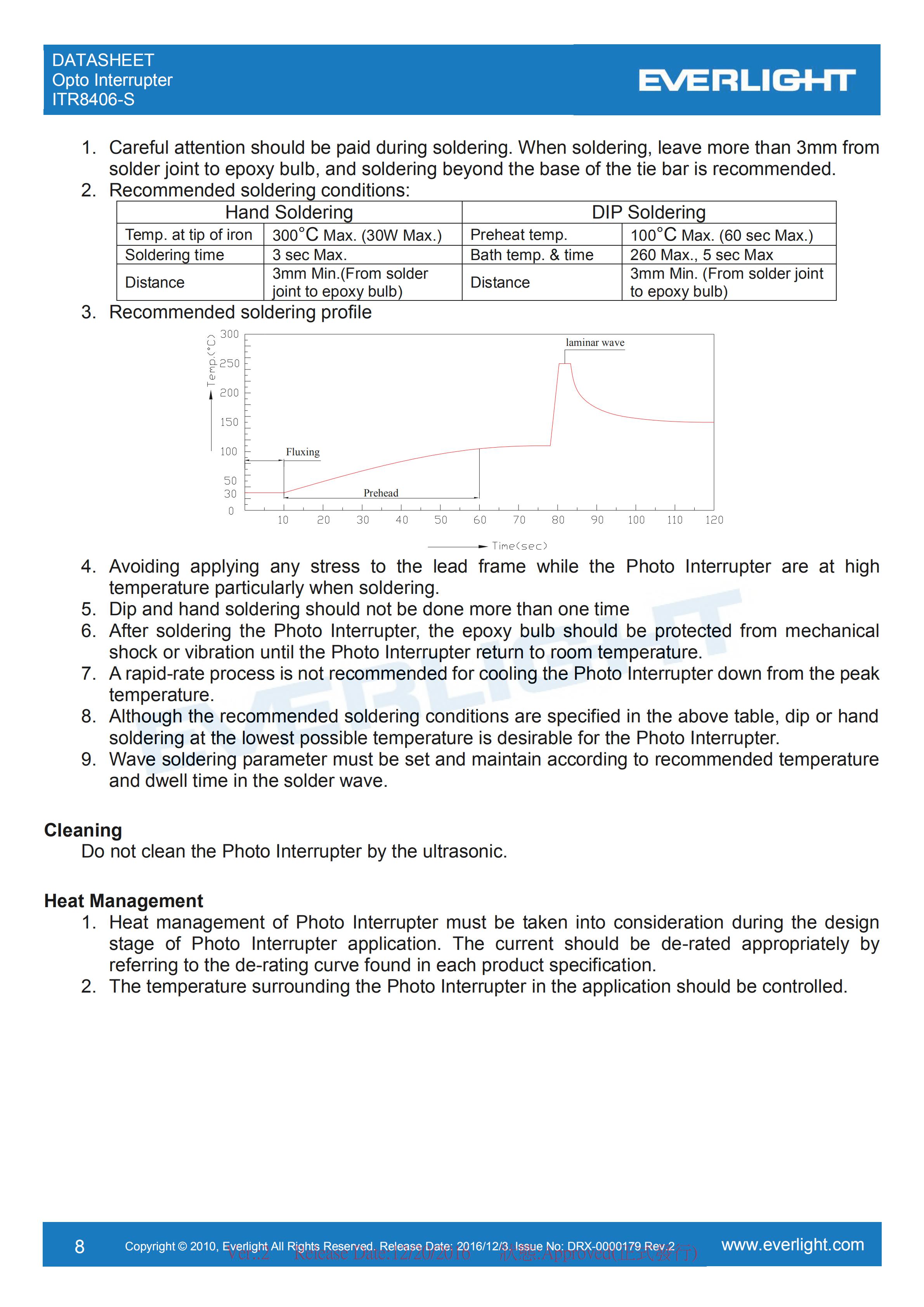 亿光对射式光电开关ITR8406-S开关传感器参数及规格书(PDF 数据表)